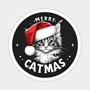 Merry Catmas Maine Coon Christmas Magnet